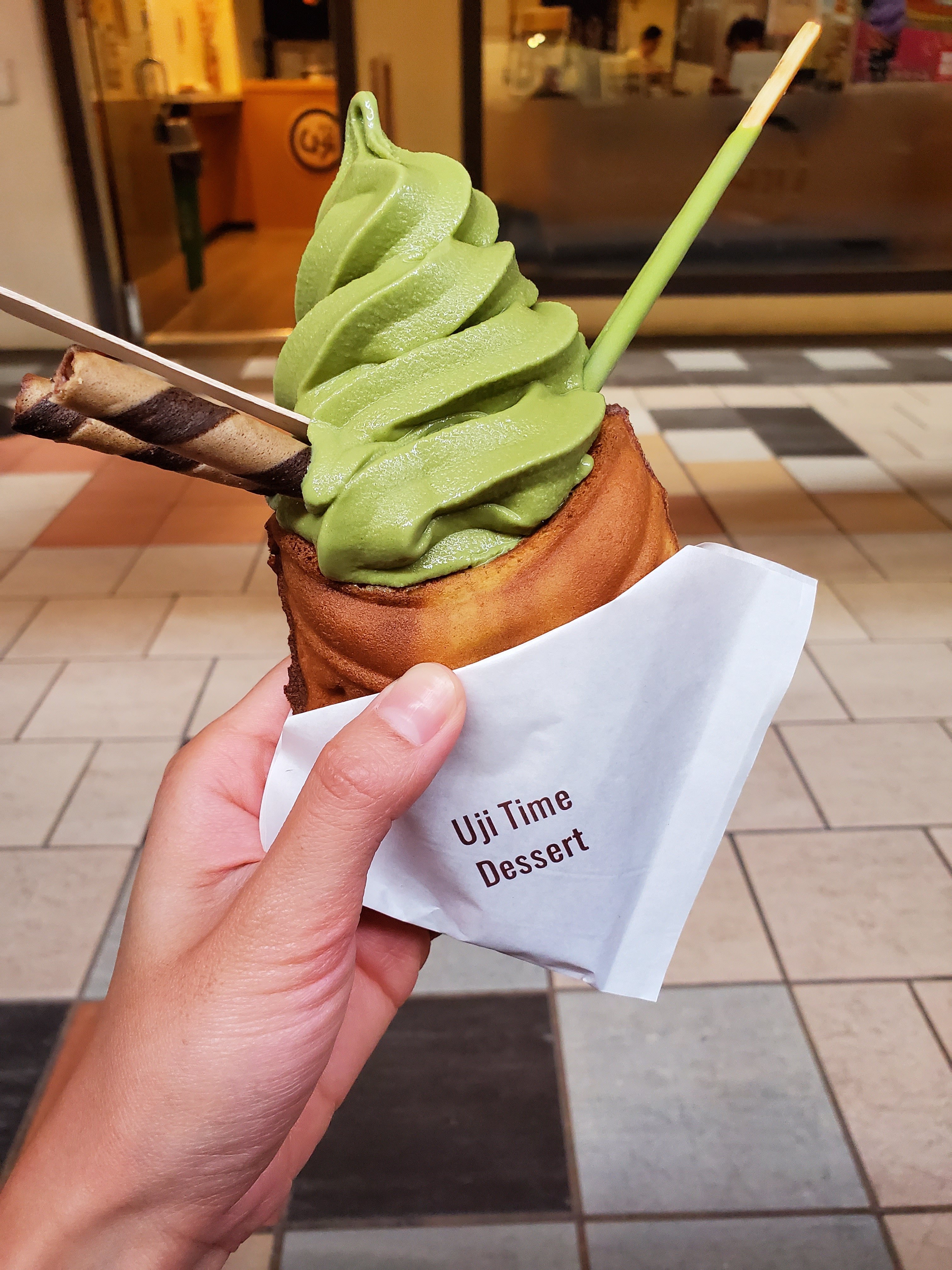 Taiyaki with matcha ice cream from Uji Time Dessert